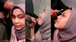 Di WC Umum Crot Wajah Jilbab